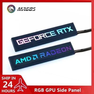 Painel lateral da placa gráfica RGB RTX AMD GeForce GPU modificar 5V 3Pin ARGB AURA SYNC PC Case DIY MOD