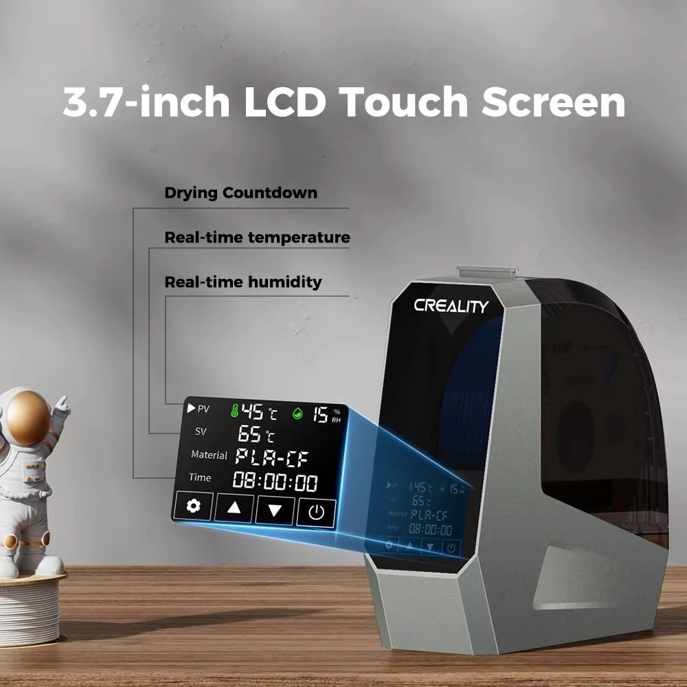 Creality Space π Caixa Secadora de Filamentos 1KG Armazenamento de Filamentos Mantenendo a Secagem Temperatura Ajustável 45 ℃ -70 ℃ 360 ° Aquecimento de ar quente 0-48h - Image 3
