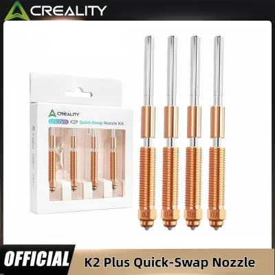 Kit de bico de troca rápida Creality Hi/K2 Plus Unicorn original, bicos de alto fluxo, bicos de cobre com ponta de aço e dissipador de calor de liga de titânio