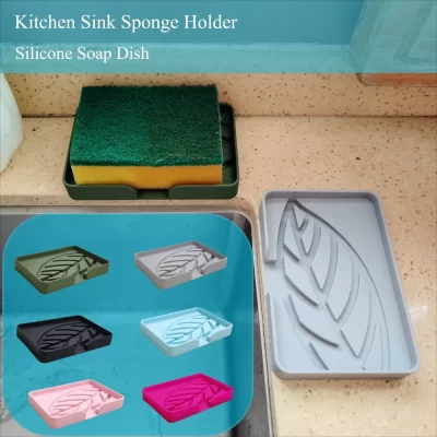 Pia da cozinha esponja titular silicone saboneteira barra suporte de sabão auto drenagem anti-deslizamento rack de armazenamento banheiro cozinha suprimentos