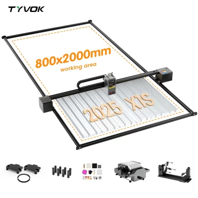Tyvok 20W Gravador a laser 2025 Spider X1S Grande 40W Máquina de corte a laser 800x2000mm para metal couro madeira plástico DIY