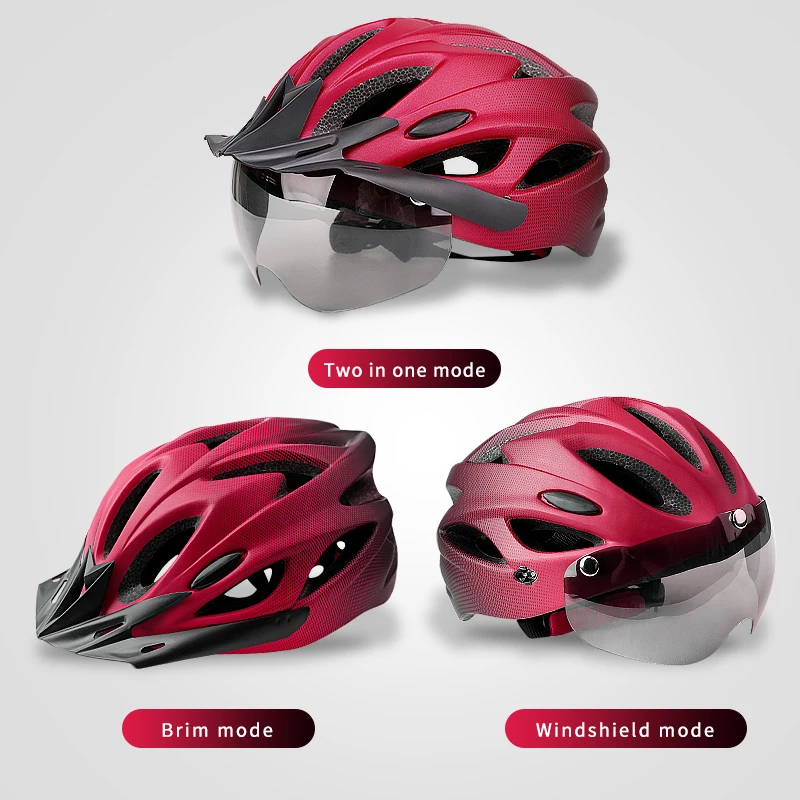 X-TIGER-Capacete adulto de bicicleta com luz traseira LED, capacetes de bicicleta respiráveis, modo duplo, óculos, ciclismo, leve, ajuste, 58-62cm - Image 5