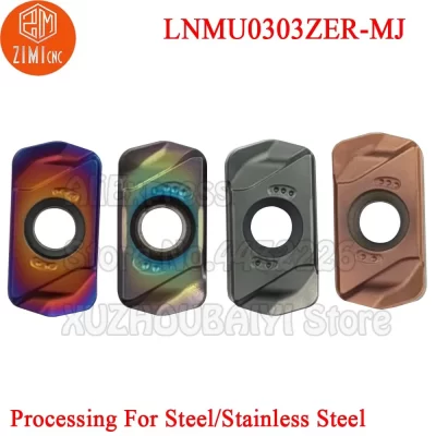 10 pçs LNMU0303ZER-MJ lnmu0303zer mj lnmu0303 zer mj lnmu 0303 inserções de fresagem de alimentação rápida de carboneto ferramentas de torneamento lâmina de corte cnc