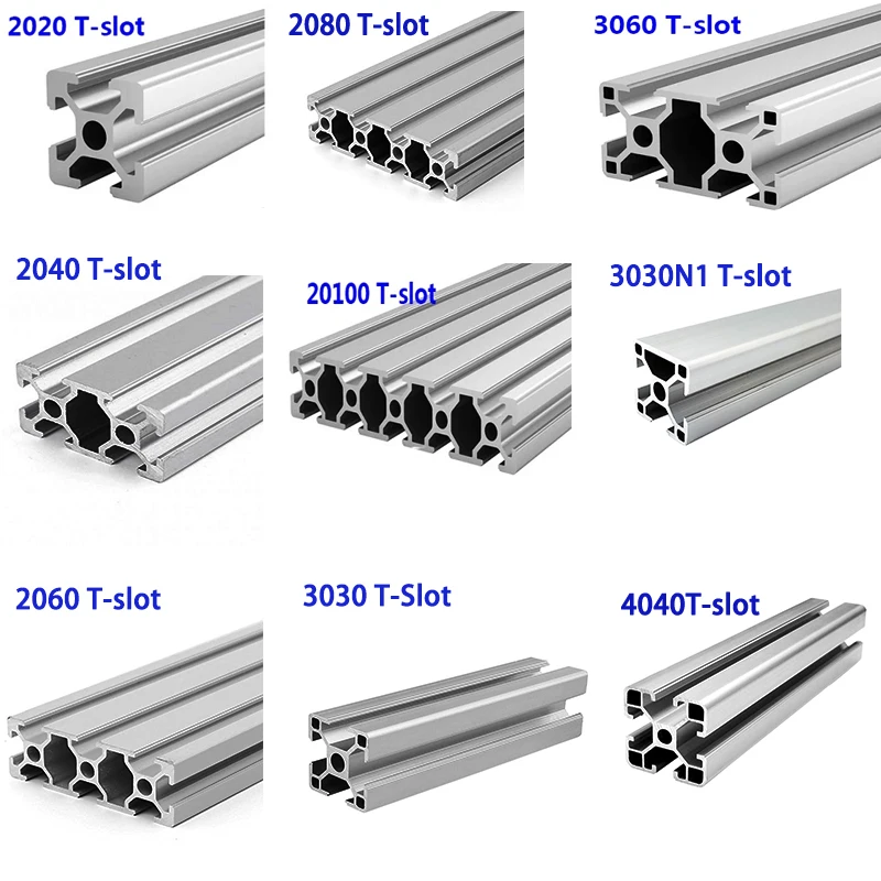 2020 2040 2060 2080 20100 3030 3030N1 3060 4040 Aluminum Profile T-slot EU Standard Linear Rail Extrusion CNC 3D Printer Parts