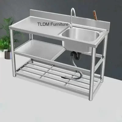 304 aço inoxidável com suporte de armazenamento integrado pia bacia criativa de três camadas pia de cozinha moderna casa acessórios de cozinha