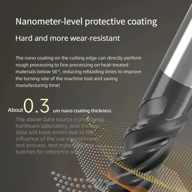 HRC70 75-degree Tungsten Steel Milling Cutter for Metal Lathe 4F Carbide Cutter Hard Alloy End Mill Cnc Router Cutters CNC Tools - Image 2