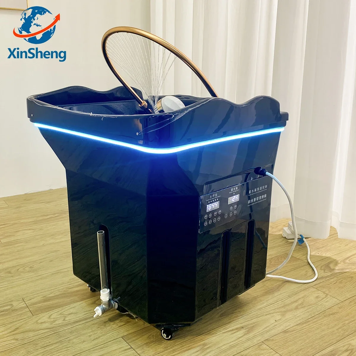 Xinsheng cabeça spa fumigação equipamentos de hidroterapia beleza barbeiro móveis massagem salão de beleza circulação de água shampoo pia - Image 4