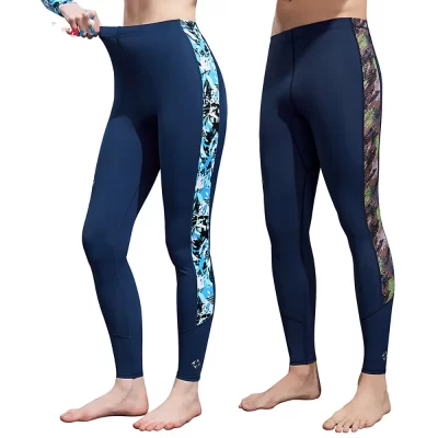 Homens mulheres lycra rash guard surf calças de mergulho alta elástica apertada longa rashguards proteção uv maiô protetor solar calças de natação