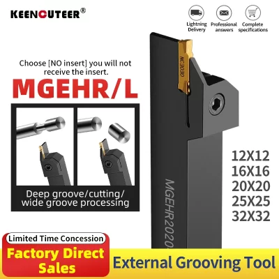 Suporte de ferramenta de ranhuramento série completa mgehr1212 mgehr1616 mgehr2020 mgehr2525 ferramenta de torneamento para inserção de ranhura de carboneto mgmn