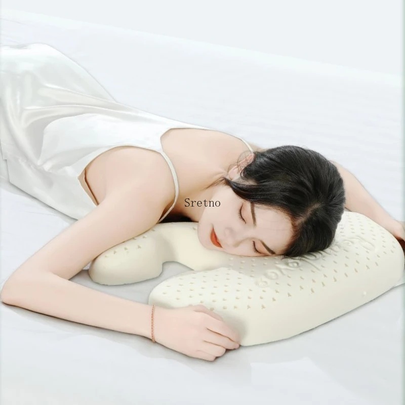 Travesseiro de beleza de látex natural SRETNO, não comprimido o rosto, evita rugas, travesseiros de pescoço, projetado especificamente para dormir lateral - Image 3