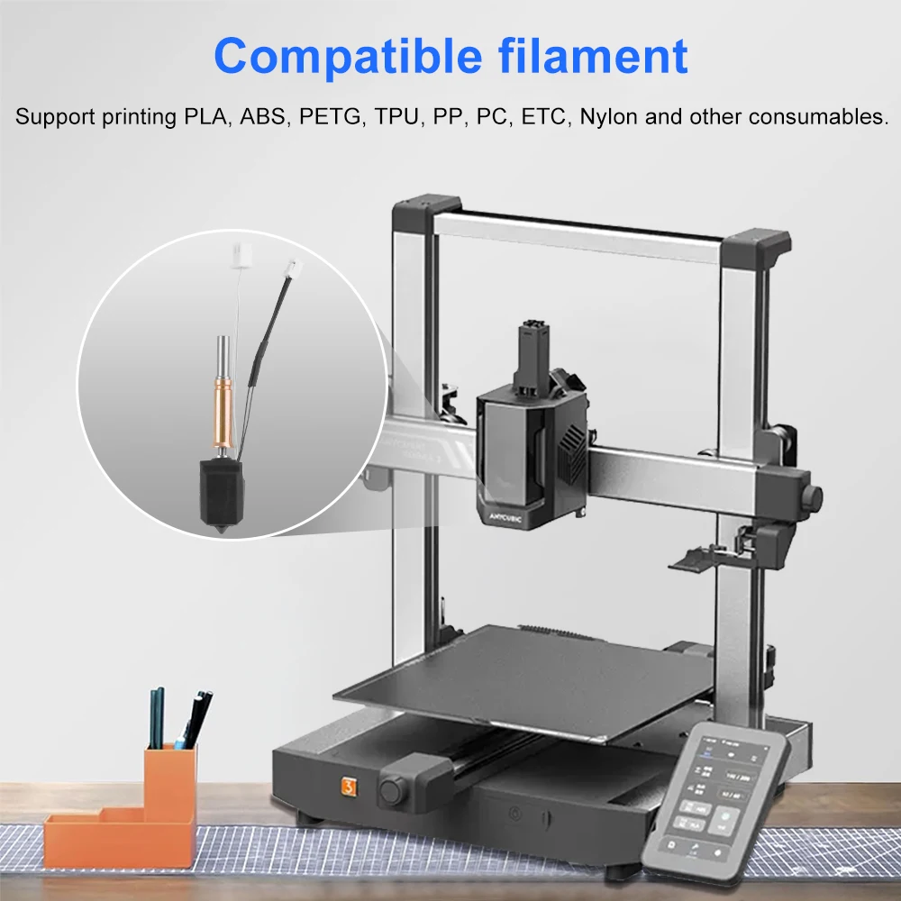 Para anycubic kobra 3 hotend kit atualizado extremidade quente 0.2 0.4 0.6 0.8mm bicos de aço endurecido peças de impressora 3d para kobra 3 combo - Image 4
