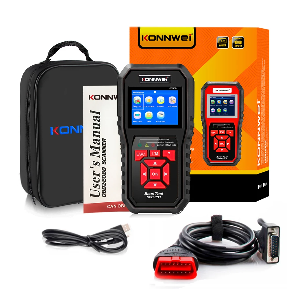 2025 KONNWEI KW850 Carro OBD2 Scanner Profissional Ferramentas de Diagnóstico Automático Sistema de Motor O2 Leitor de Código de Verificação DTC Lookup pk elm327 - Image 6