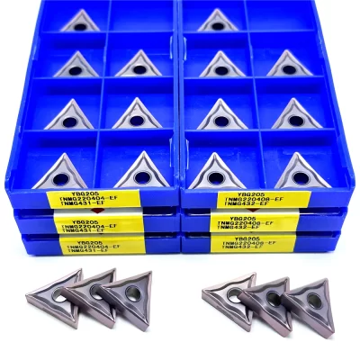 Ferramenta de torneamento externo de inserção de carboneto Zcc.ct TNMG 220404 TNMG 220408 -EF YBG205 Ferramenta de corte de torno CNC original para processamento de aço