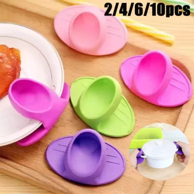 2/4/6/10 pçs cor aleatória silicone isolado dedo cobre luvas isoladas antiderrapante forno de microondas protetor de mão ferramentas de cozinha