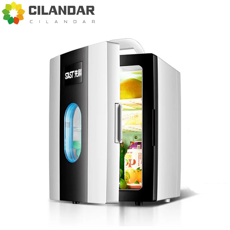 Small 12L mini car refrigerator refrigeration student dormitory cosmetic refrigerator car home dual-use