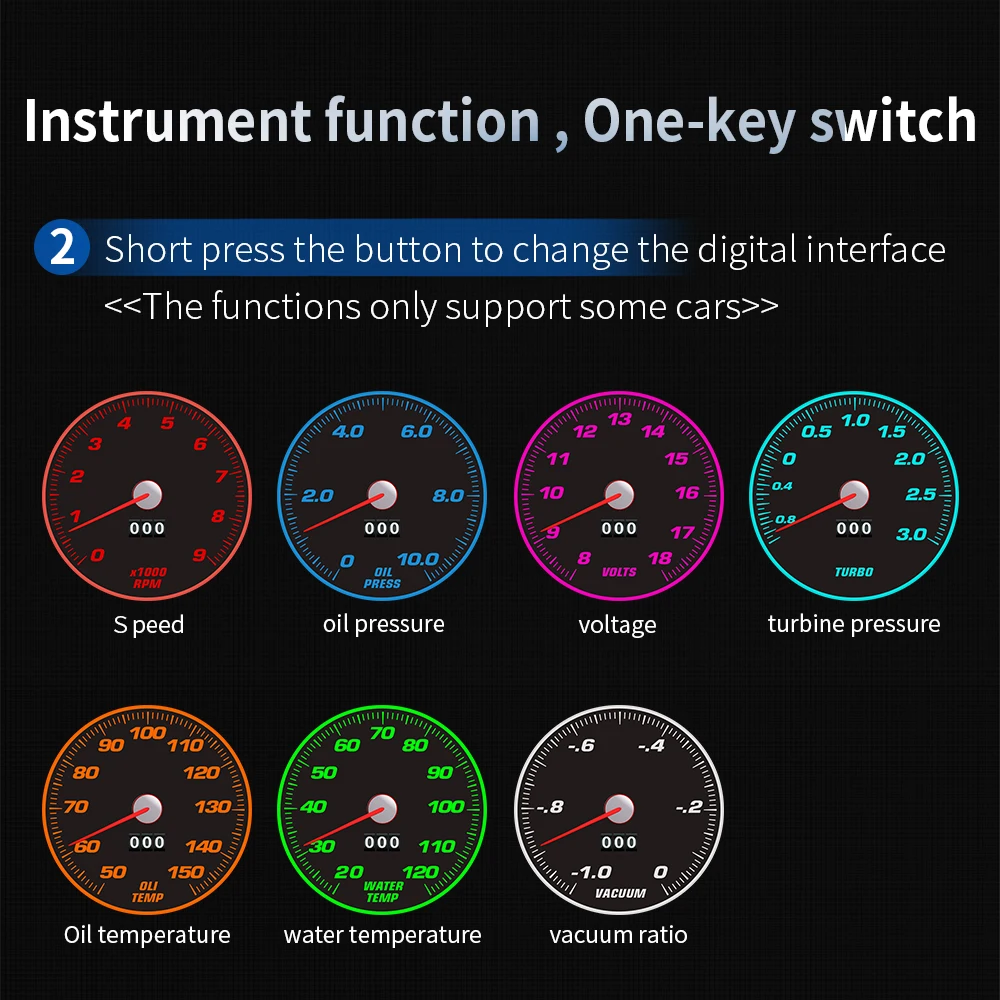 KWHUD HUD Head Up Display on Board Computer OBD2 Display Car Digital Speedometer Tacho Clock Oil Temperature Meters Turbo Gauges - Image 6