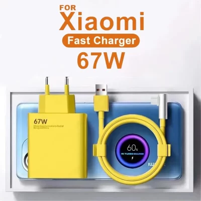Original 67w 6a usb adaptador de carregador de carregamento super rápido para xiaomi mi 12 11 tipo c cabo poco x5 x4 pro redmi nota 10 11 carga
