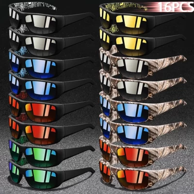 16PCS Fashion UV400 Safety Goggles Men Women Running Mountaineering Sunglasses Bicycle MTB Eyewear Outdoor Sport Eyeglasses