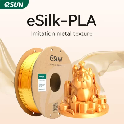 eSUN Silk PLA Filament 1.75mm Metal Silk PLA 3D Printer Filament 1KG (2.2 LBS) Spool 3D Printing Materials for 3D Printers