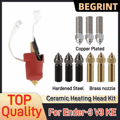Para Creality Ender 3 V3 KE Hotend Kit Bico de bloco de aquecimento cerâmico 300 ° Cerâmica de alta condutividade térmica de aquecimento rápido C 60W