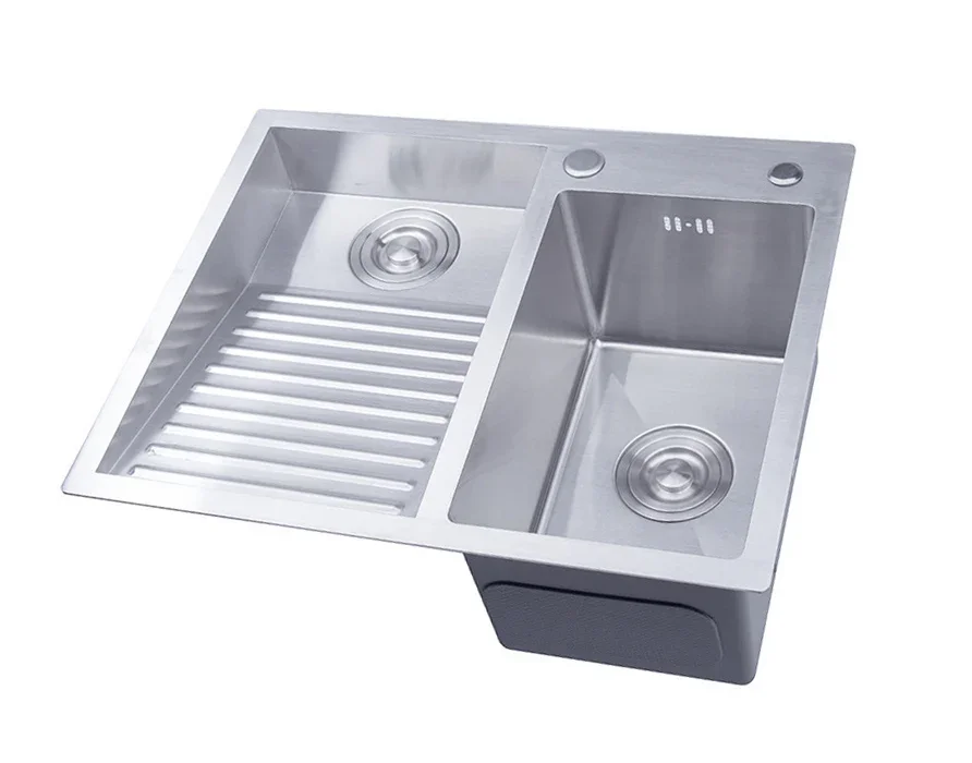 Pia de cozinha manual de aço inoxidável 304, tigela única acima do balcão ou conjunto undermount witwashboard dispensor dainer 60x48cm - Image 3