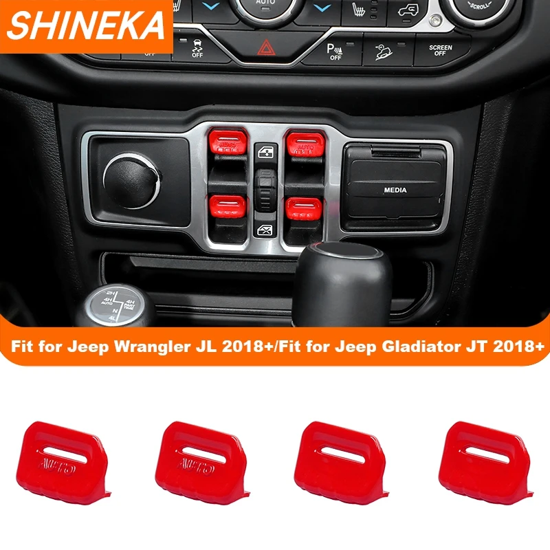 Abs botão de controle da janela do carro decoração capa para jeep wrangler jl 2018 up para jeep gladiador jt 2018 up acessórios interiores
