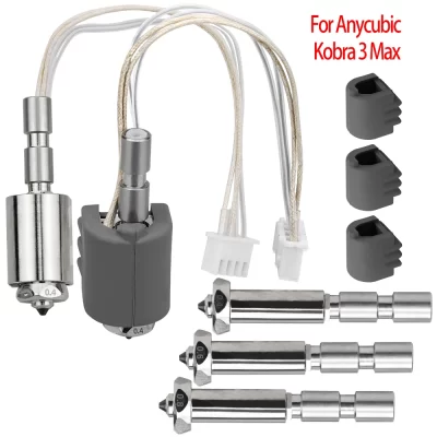 Kit hotend para anycubic kobra 3 max, bico bimetálico integrado de aço endurecido, componente de aquecimento cerâmico, substituição de impressora 3d