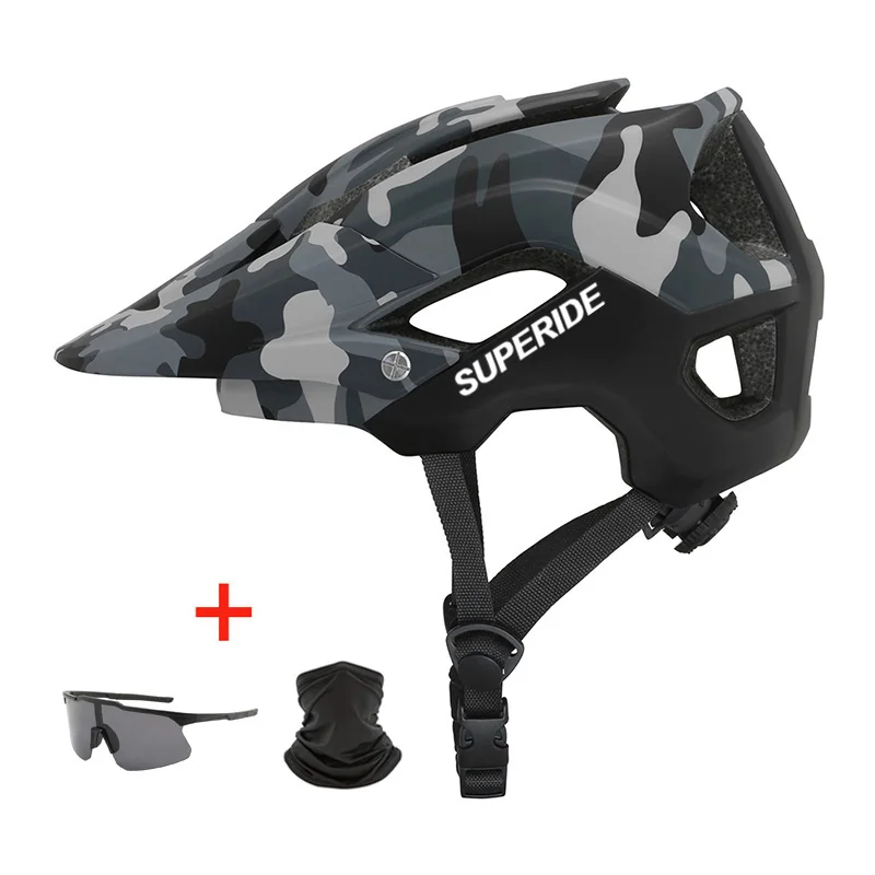 Superide em-molde dh mtb capacete de bicicleta esportes anti-impacto estrada mountain bike capacete das mulheres dos homens equitação ciclismo capacete - Image 6