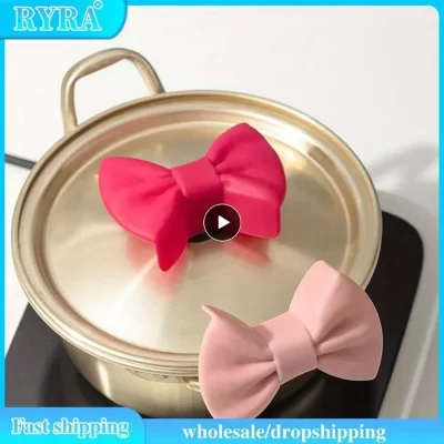 Clipe de panela de cozinha anti escaldadura alça antiderrapante capa criativa cozinhar forno luva pote clipe gadgets de cozinha arco forma design bowknot