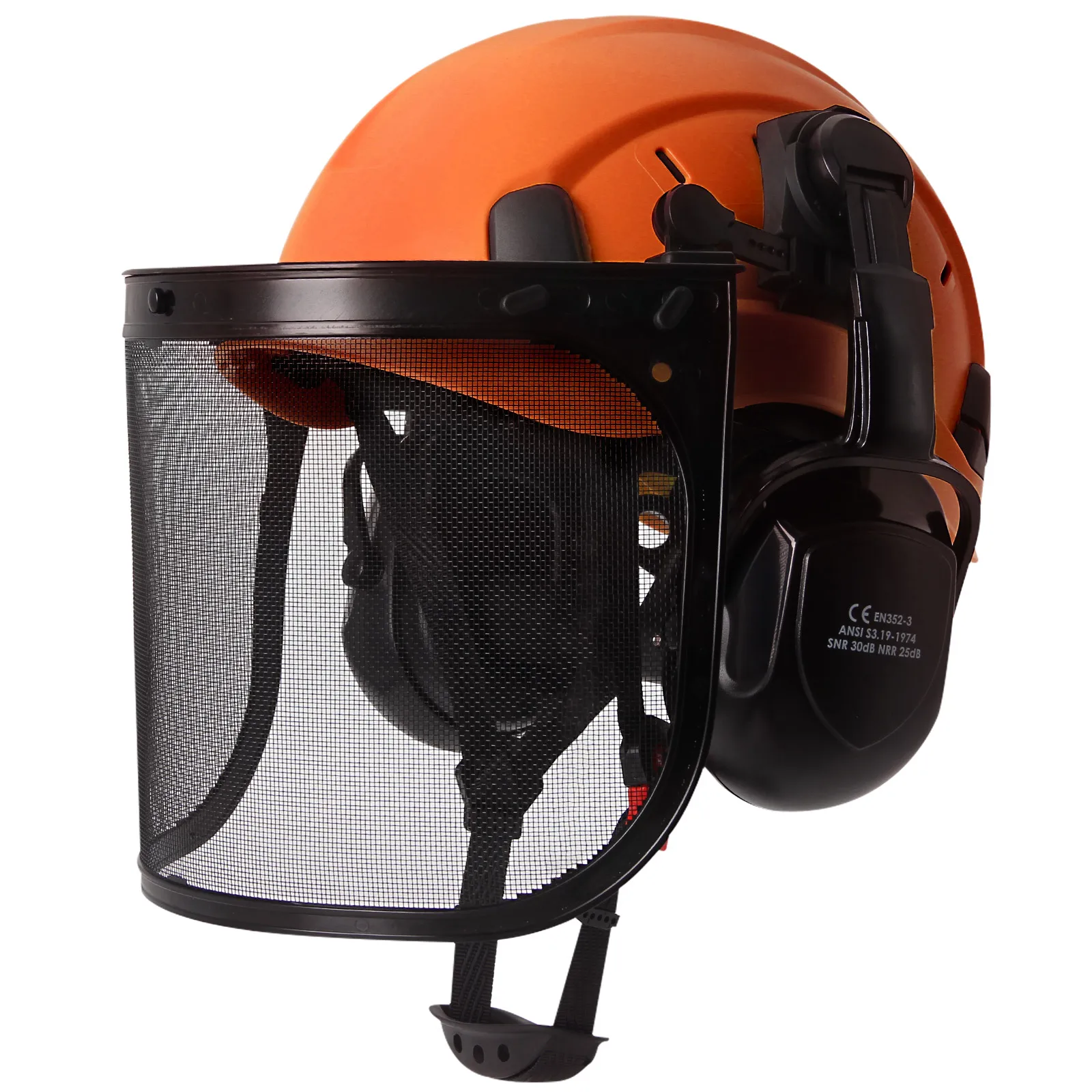 Capacete de segurança florestal industrial, viseira, protetores de orelha, motosserra, arborist, chapéu duro, óculos ce, abs, construção, trabalho, tampa dura