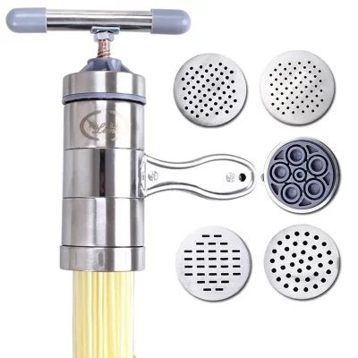 5 Mould Stainless Steel Noodle Maker Fresh Press Pasta Machine Juicer Cookware Making Spaghetti Kitchen Tools Small Noodle Press