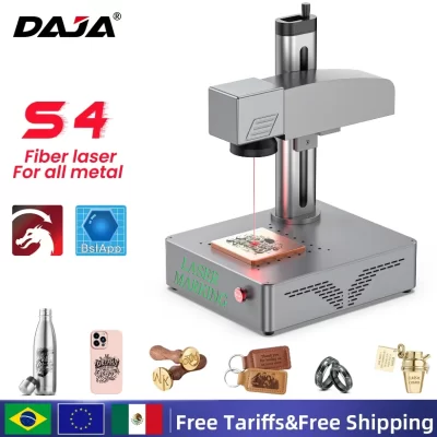 DAJA MR.CARVE S4 50W Portable Industrial Fiber Laser Marking Machine for All Metal Jewelry Plastic Leather Fast engraving