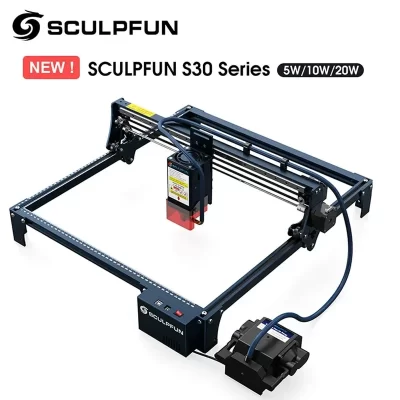 Sculpfun s30 pro max/s30 pro/s30 20w gravador a laser com sistema automático de assistência de ar máquina de gravura 410x400mm área de gravação