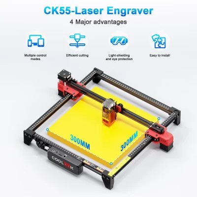 COOLOOK CK1-55 CNC 5.5W Laser Engraver Tool High Precision Laser Engraving Machine For Engraving Cutting Wood Acrylic Leather