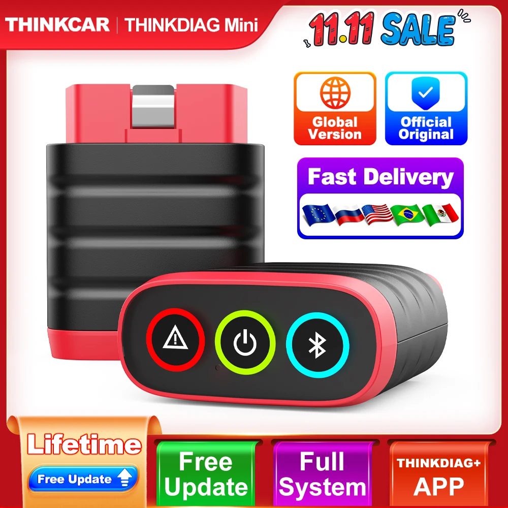 Thinkcar thinkdiag mini auto obd2 scanner sistemas completos diagnóstico todos os carros vitalício livre ferramentas de verificação de diagnóstico automotivo