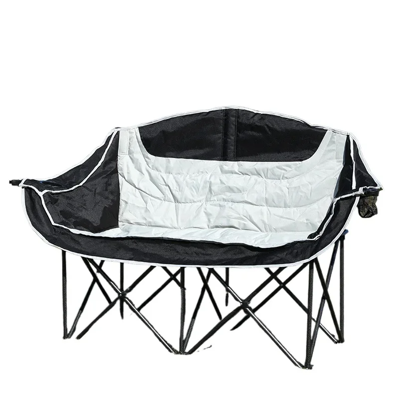 Outdoor Camping Thicked Folding Chair Double Portable Leisure Fishing Chair with Armrests Comfortable Home Balcony Stools - Image 5