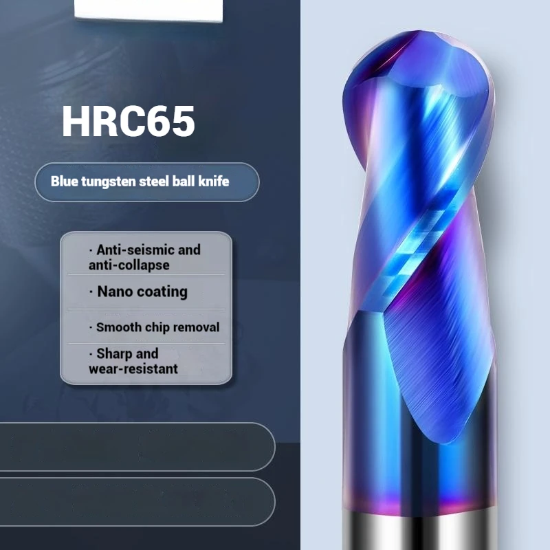 HRC65 HRC70 High Hardness Ball Nose End Mill Tungsten Carbide Cutter CNC Router Bit Milling Tool R0.5 6mm 8mm 10mm 12mm Metal - Image 4