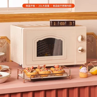 Retro Microwave Oven Steam Oven Integrated Household Small Mini Light Wave Oven Flat Panel