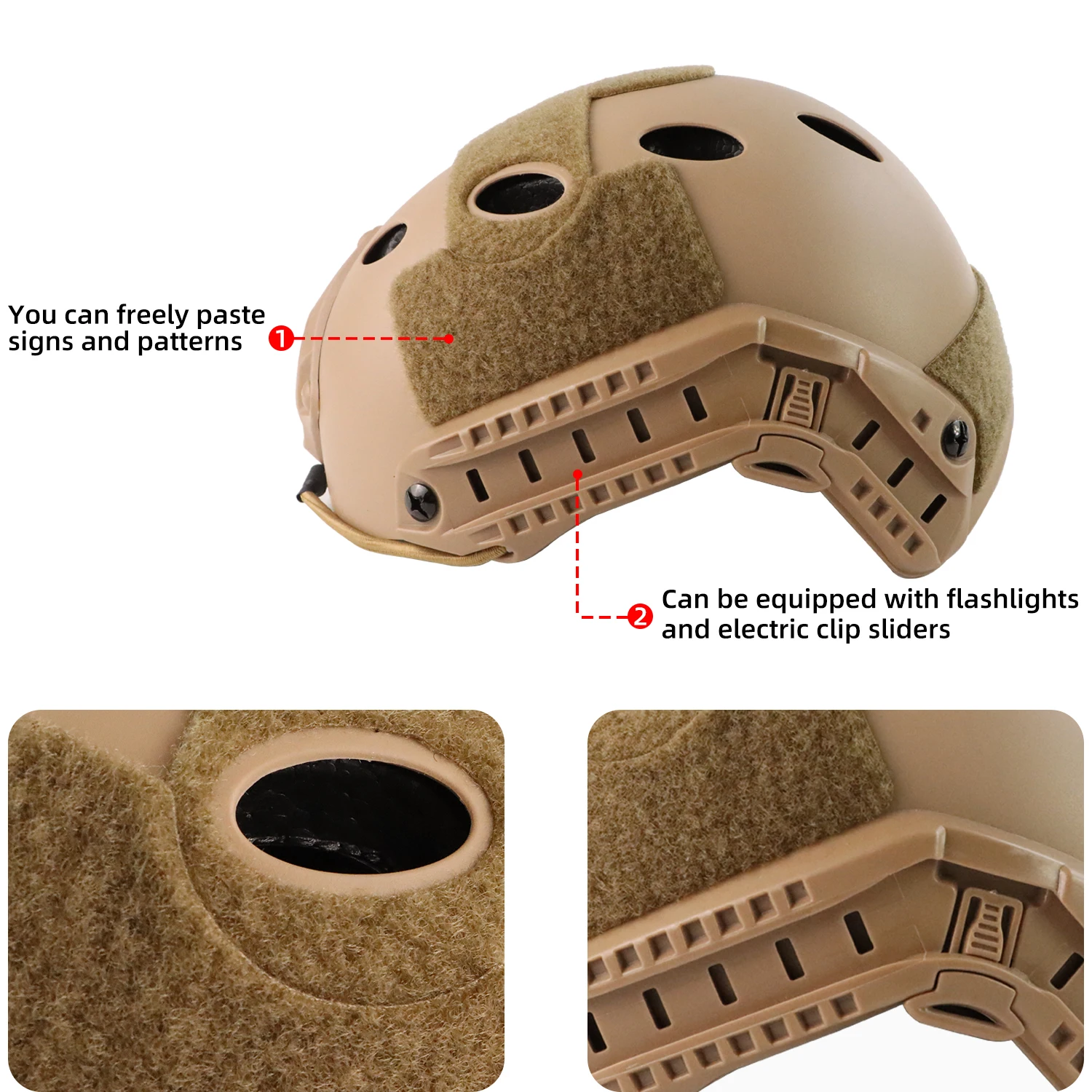 BOOU-Tactical Fast PJ Capacetes, CS Airsoft Capacete, Paintball Game, Esportes ao ar livre, Caça, Tiro, Acessório de Defesa Pessoal - Image 3