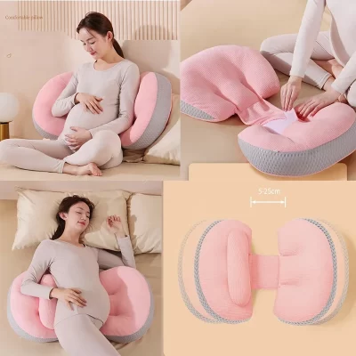Travesseiro lombar para mulheres grávidas, quatro estações, suporte universal de cintura e proteção, sono lateral, almofada em forma de u, travesseiro para gravidez