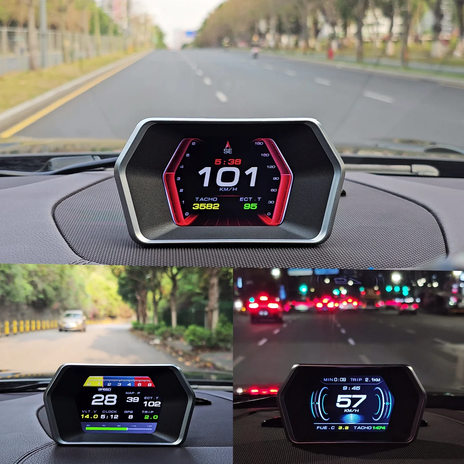 P17 HUD Head Up Display OBD GPS Auto Electronics with Overspeed/Water temperature/Voltage/Fault code alarm - Image 4