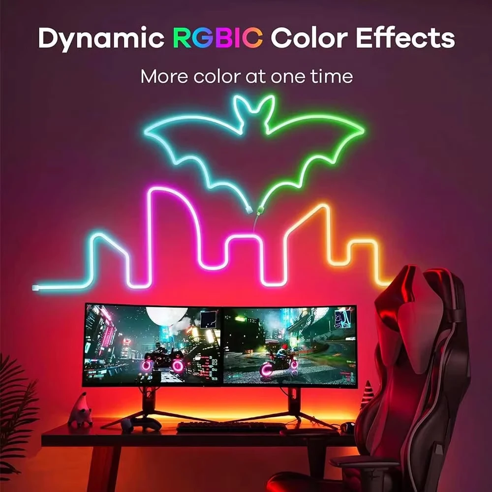 BEIMU Luzes LED neon Tuya Wifi, 5 m, 10 m, 15 m, à prova d'água, sincronização com música, controle por voz, compatível com Aleax/Google Home/Smart Life, para decoração externa de bares, lojas e residências - Image 2