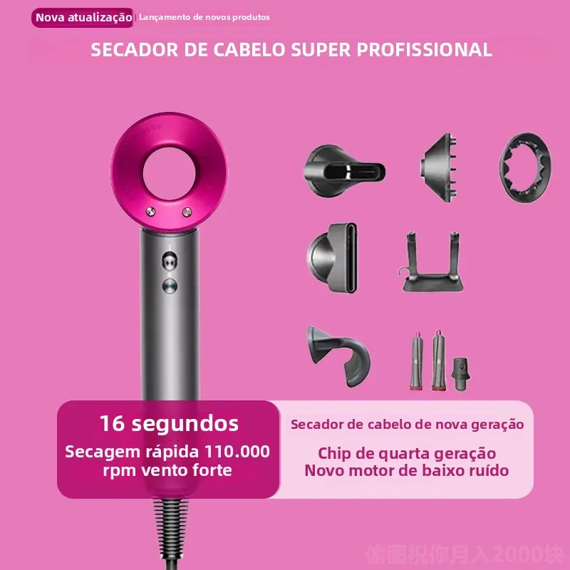 Novo secador de cabelo sem folhas de alta potência, 110.000 rpm, profissional, 200 milhões de íons negativos, cuidados com os cabelos, secagem rápida, secador de cabelo doméstico