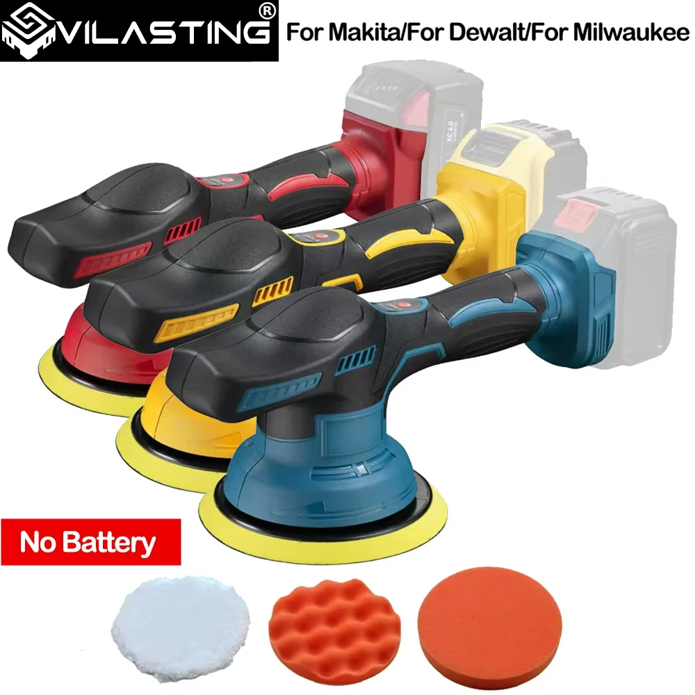Polidor de carro sem fio, 8 engrenagens, ajustável, elétrico, lixamento, vedação, ferramenta de esmalte, adequado para dewalt/milwaukee/makita, bateria de 20v