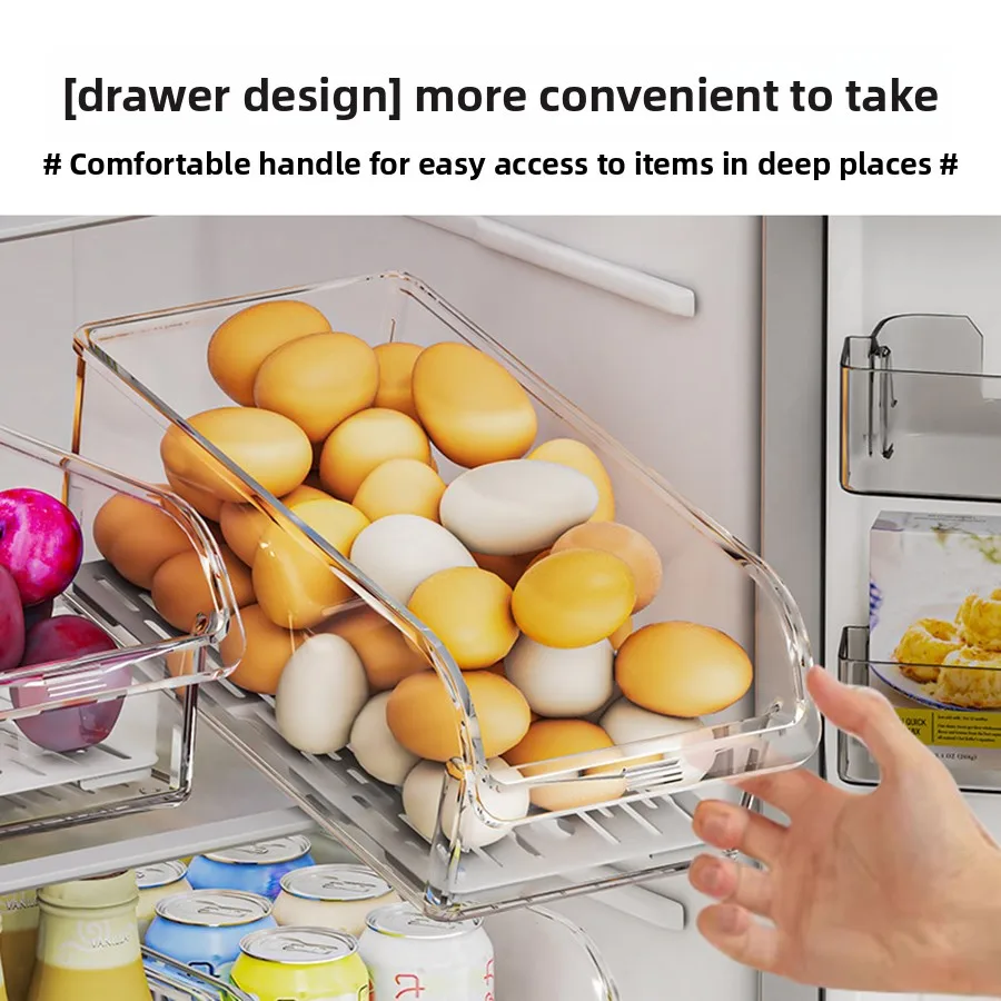 Clear Fridge Organizer, Refrigerator Organizer Bins ,Fridge Organizers and Storage Containers for Fruit, Vegetable, Food, Drinks - Image 2