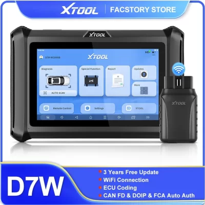 Ferramenta diagnóstica de XTOOL D7W Bluetooth todo o varredor automotivo do sistema Código on-line da ECU de controle bidirecional integrado em CAN FD DOIP