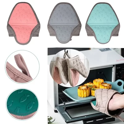 Luvas de forno resistentes ao calor em forma de peixe, isolamento extra grosso para churrasco, uso na cozinha, proteção anti-queimadura para itens quentes