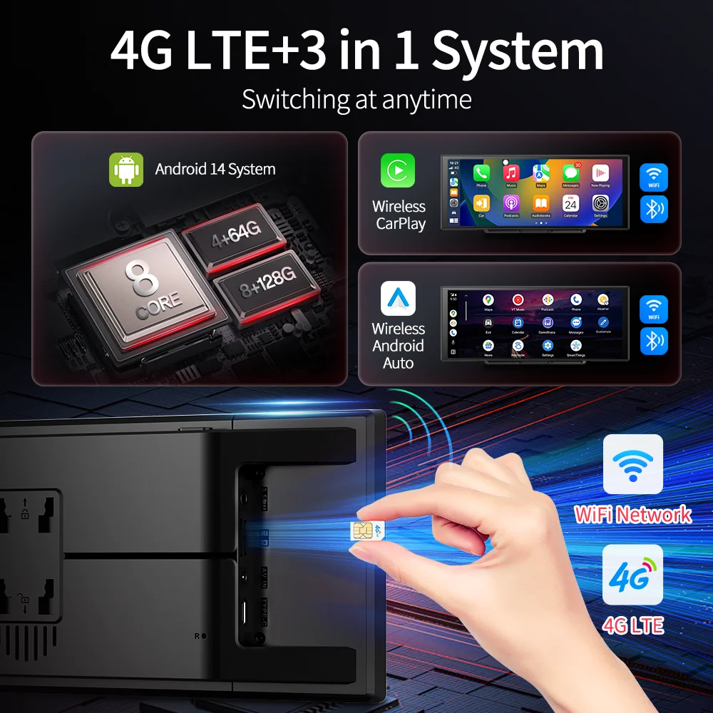 Imagebon M70 11.4" 4G Android 14 8+128G Dashcam 8 Core Wireless CarPlay & Android Auto Split Screen Remote Monitoring Car DVR - Image 2