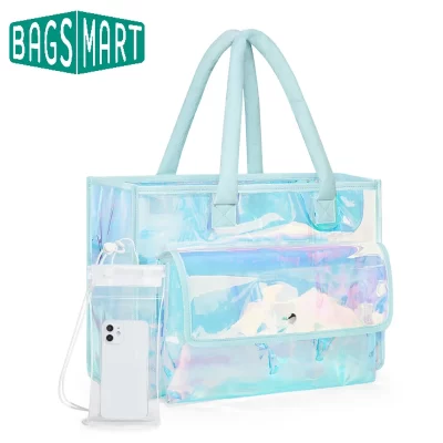 BAGSMART Beach Bag Large Waterproof Tote for Women Travel Pool Bag with Phone Pouch Wet Pocket Swimming Vacation Essentials