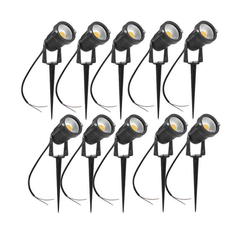 Lâmpada led para jardim e gramado, 5w, 10w, 15w, água externa, ip65, 220v, 110v, 12v, 24v, paisagem, pico, caminho de jardim, cob, holofotes para gramado